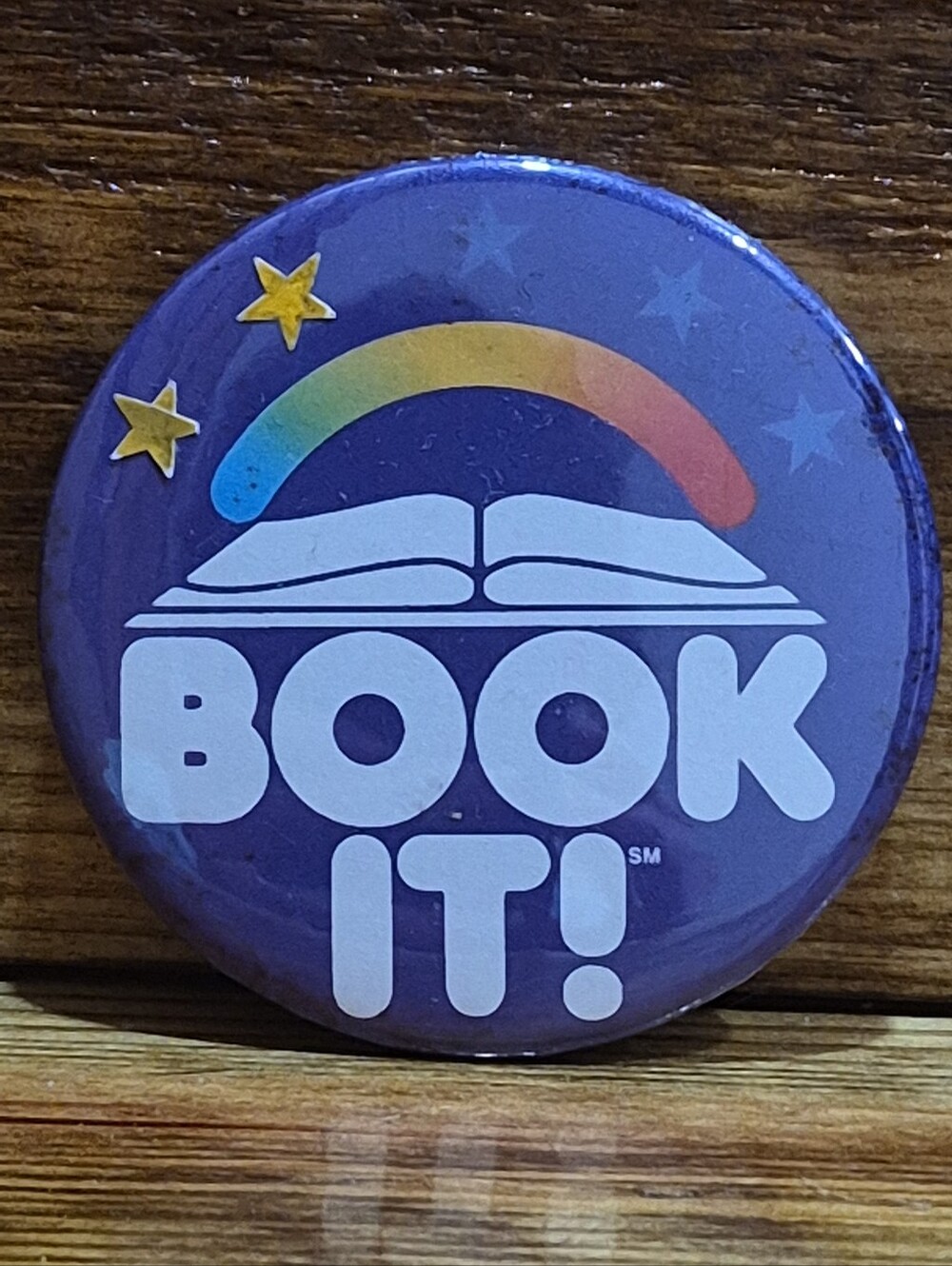 Book It! Pizza Hut Reading Program 1985 Vintage Pinback Button Pin Round Circle